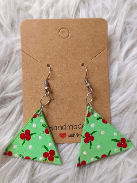 Triangle Shape Christmas Earrings